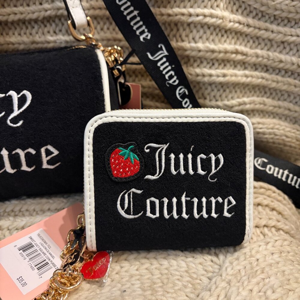 Juicy Couture "Sweet n Juicy" Black Barrel Bag & Matching Wallet Set NWT - Picture 4 of 10